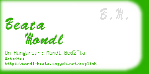 beata mondl business card